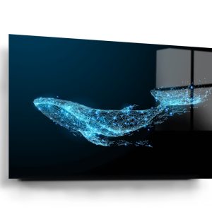 Blue Whale Glass Wall Art