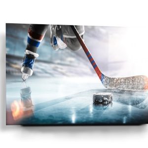 Ice Hockey Glass Wall Art