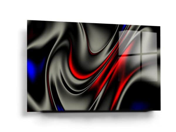 Black Liquid Metal Surface Glass Wall Art