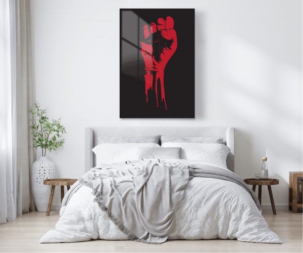 Clenched Fist Glass Wall Art
