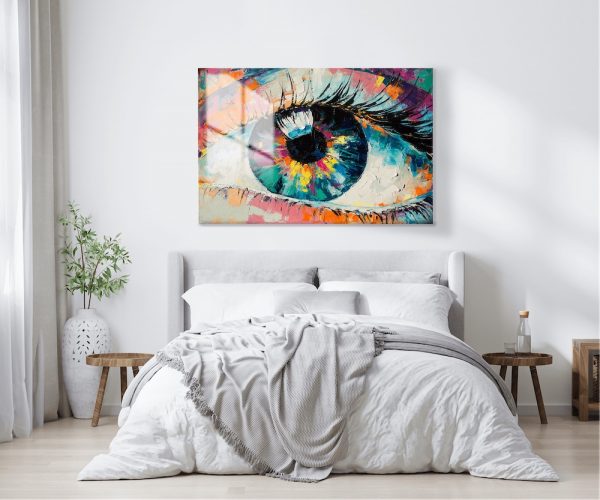 Abstract Eye Picture Glass Wall Art