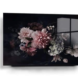 Flower arrangement perspective glass art