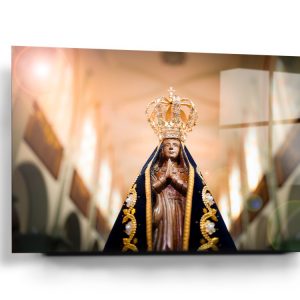 Our Lady of Aparecida perspective glass art